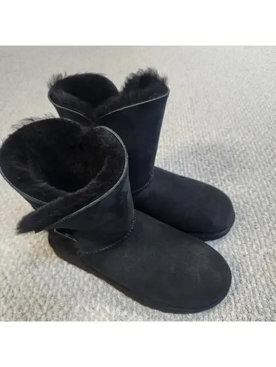 UGG Bailey Button II Classic Black Boots Size 10 - Picture 11 of 13